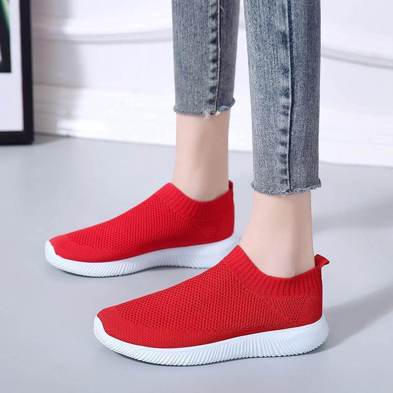 Breathable Slip on Knit Running Shoes