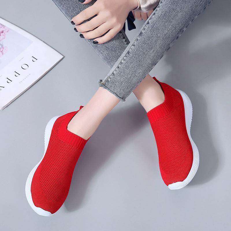 Breathable Slip on Knit Running Shoes - Image 15