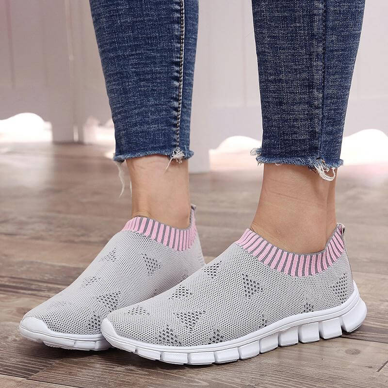 Breathable Slip on Knit Running Shoes - Image 38