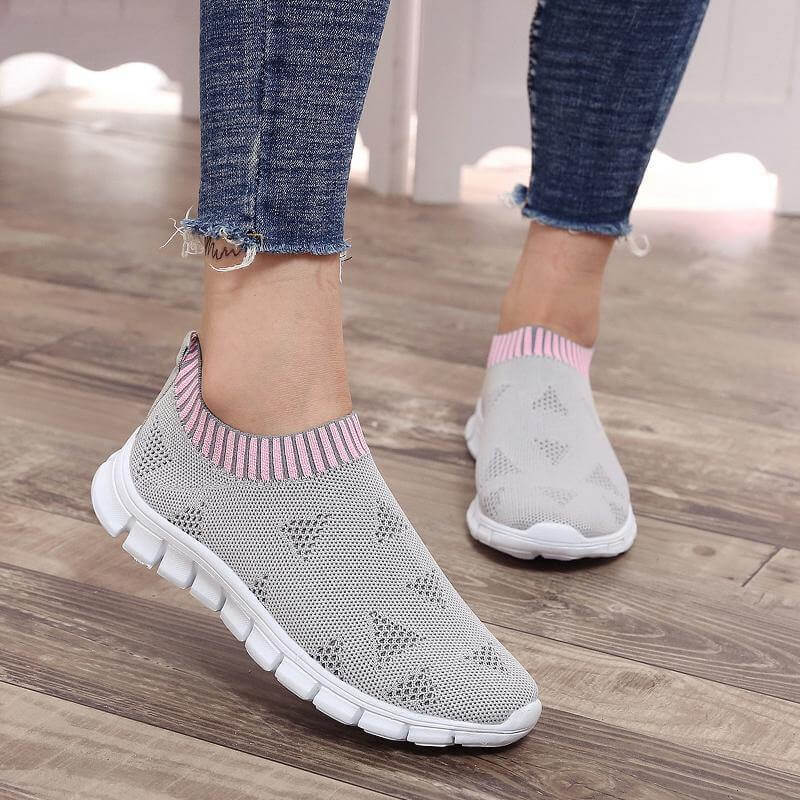 Breathable Slip on Knit Running Shoes