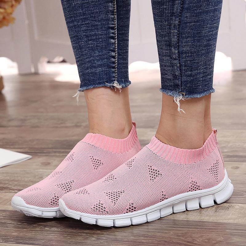 Breathable Slip on Knit Running Shoes - Image 33