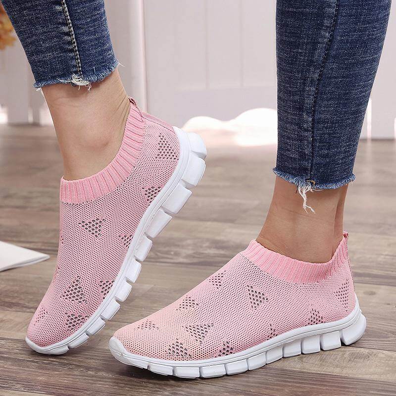 Breathable Slip on Knit Running Shoes