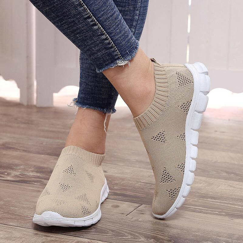 Breathable Slip on Knit Running Shoes - Image 4
