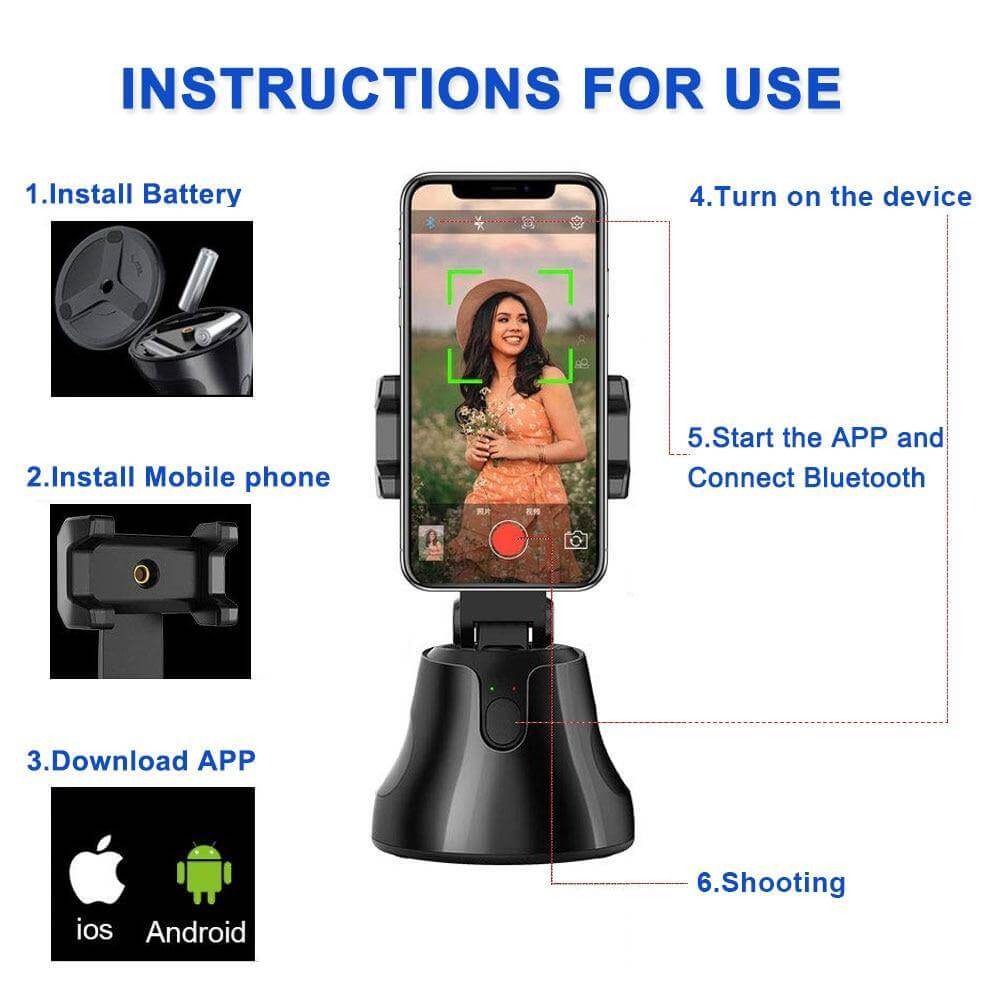 All-in-one AI 360° Smart Face Tracking Tripod