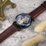 Crystal Mechanical Transparent Leather Watch