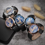 Crystal Mechanical Transparent Leather Watch