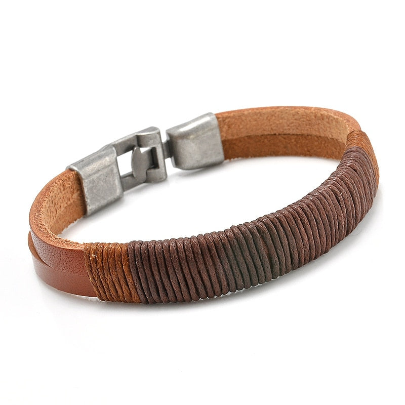 Surfer Leather Men Wristband