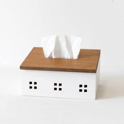 Wooden Nordic House Tissue Box - Image 5
