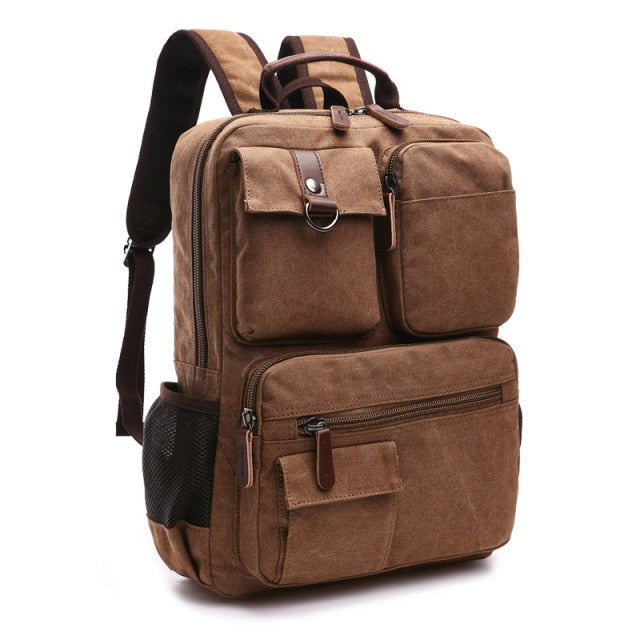 Korean Style Unisex Large Canvas Backpack - Image 10