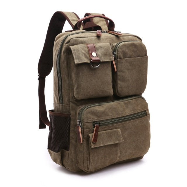 Korean Style Unisex Large Canvas Backpack - Image 11
