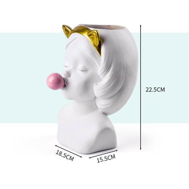 Creative Nordic Buble Gum Woman Vase - Image 1