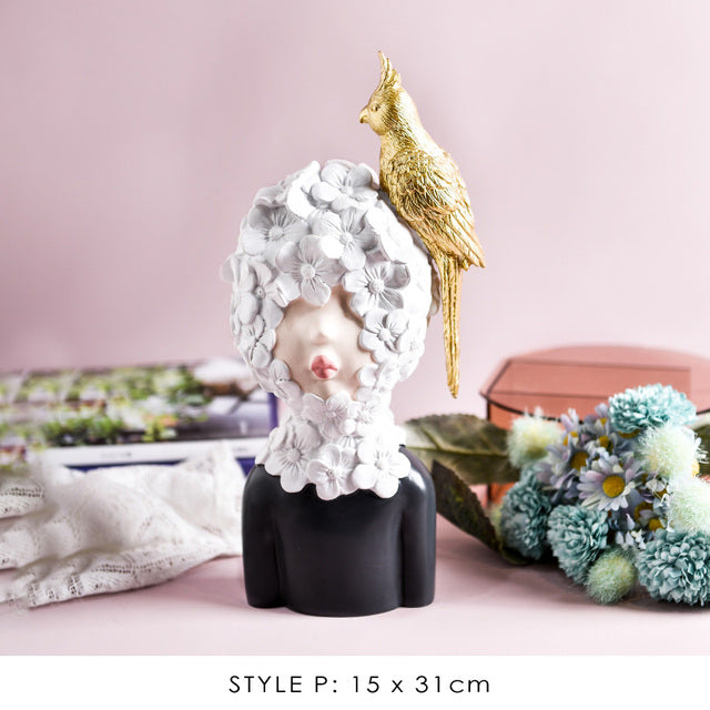 Nordic Bubble Bow-Knot Girl Sculpture Home Decor - Image 3