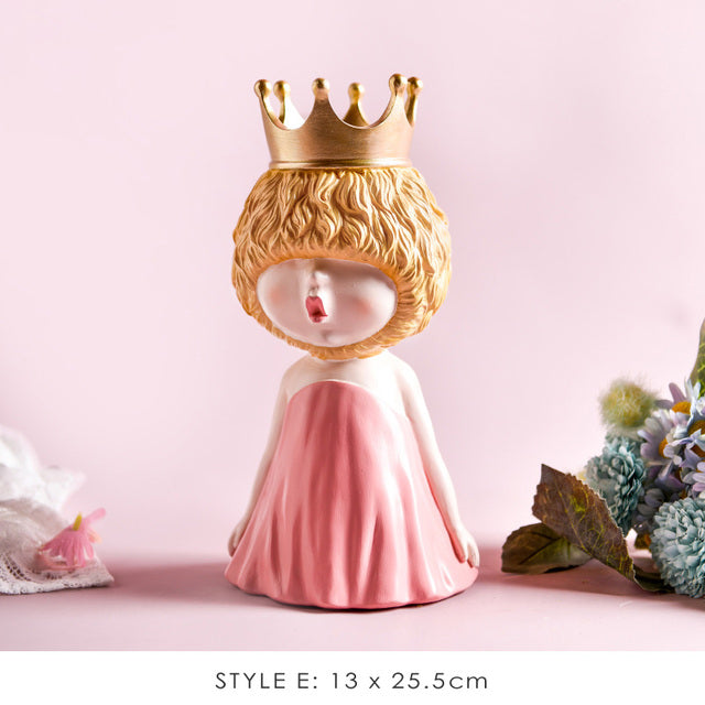 Nordic Bubble Bow-Knot Girl Sculpture Home Decor - Image 8