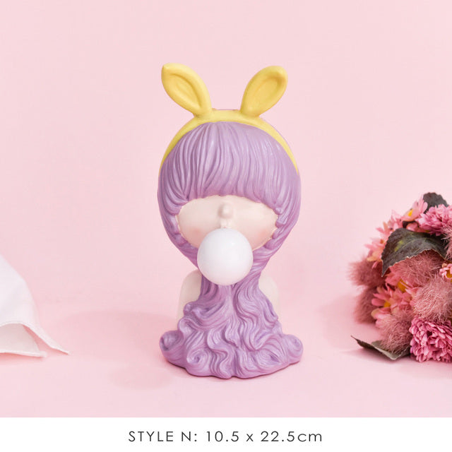 Nordic Bubble Bow-Knot Girl Sculpture Home Decor - Image 7