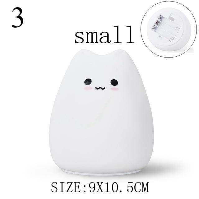 Colorful LED Silicone Touch Sensor Cat Night Lamp