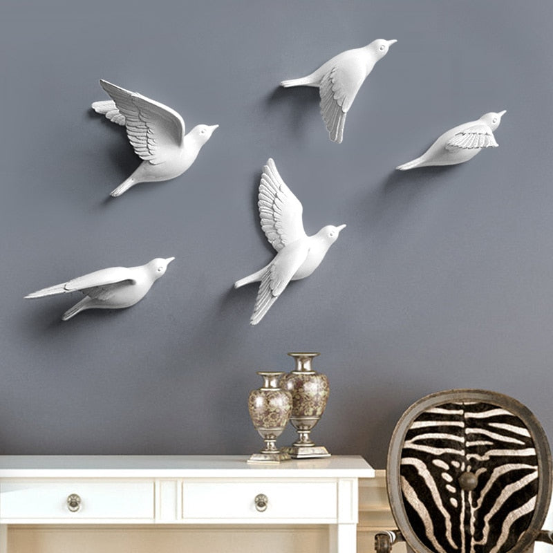 Free Flying Birds Resin Wall Decor - Image 0