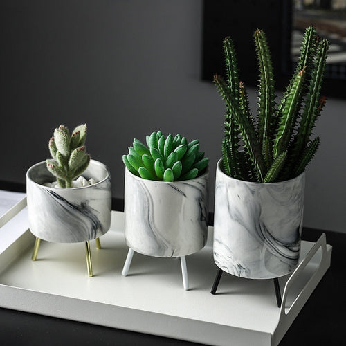 Nordic Marble Minimalist Flower Vase - Image 0