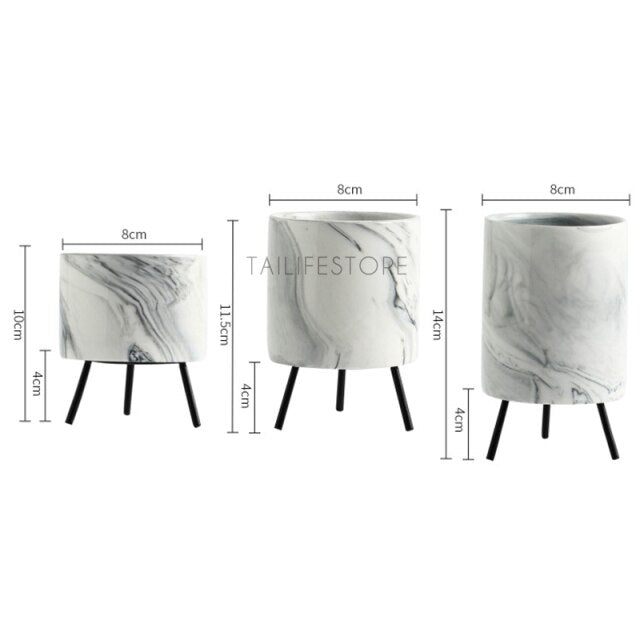 Nordic Marble Minimalist Flower Vase - Image 7