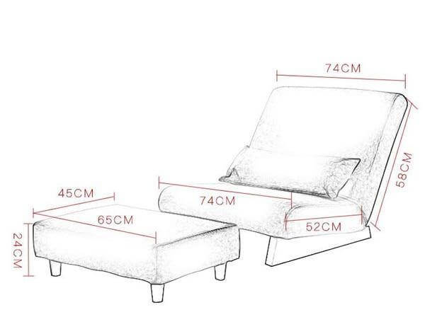 Japanese Style Floor Folding Single Sofa Chair - Image 6