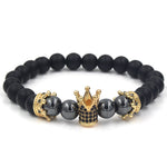 Handmade Natural Stone Beads Crown Bracelet