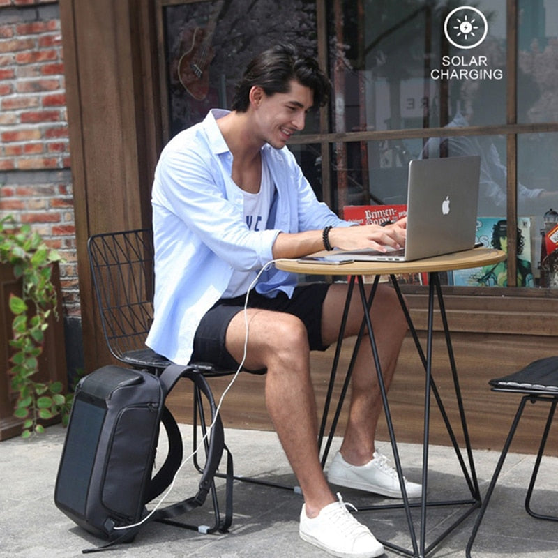 Solar Panel Charging USB Anti-Theft Backpack - Image 1