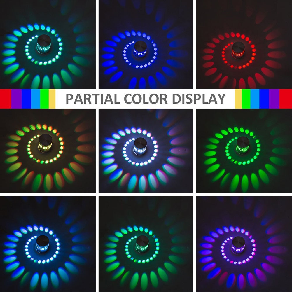 Spiral Hole RGB LED Fun Wall Light