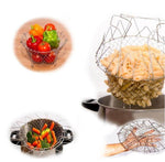 Multifunctional Stainless Steel Folding Deep Fry Drainer Basket