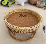 Rattan Picnic Tray Table