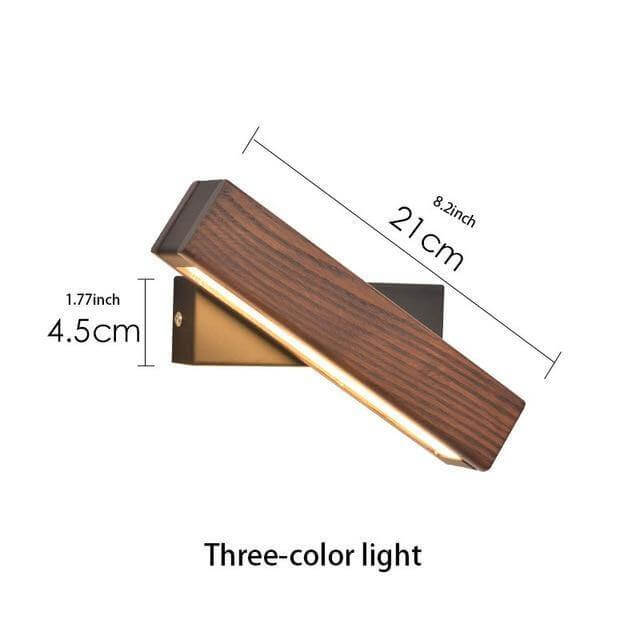 Modern Rotated Nordic Solid Wood Wall LED Lamp - Image 8