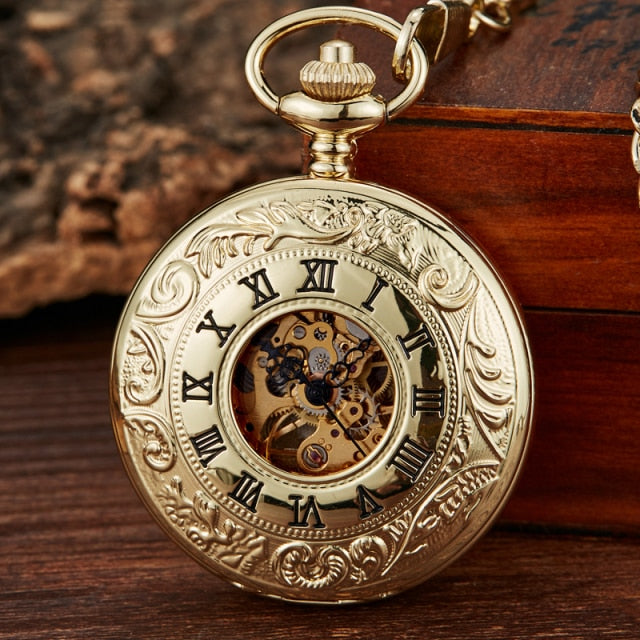 Retro Elegant Fire Black Pocket Watch - Image 11