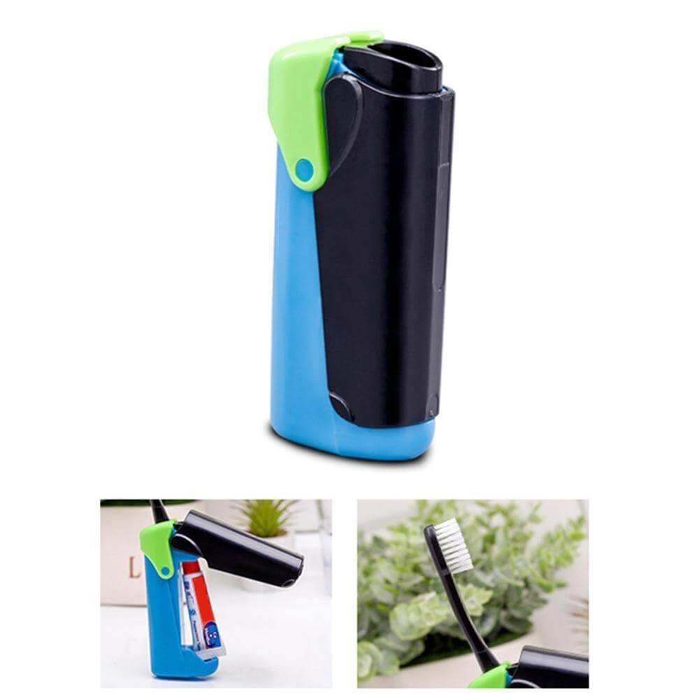 2in1 Foldable Travel Hiking Toothbrush Kit