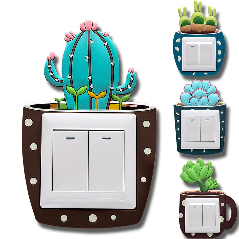 Luminous Cactus Socket Cover Sticker - Image 0