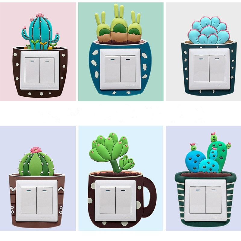 Luminous Cactus Socket Cover Sticker - Image 4