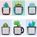 Luminous Cactus Socket Cover Sticker