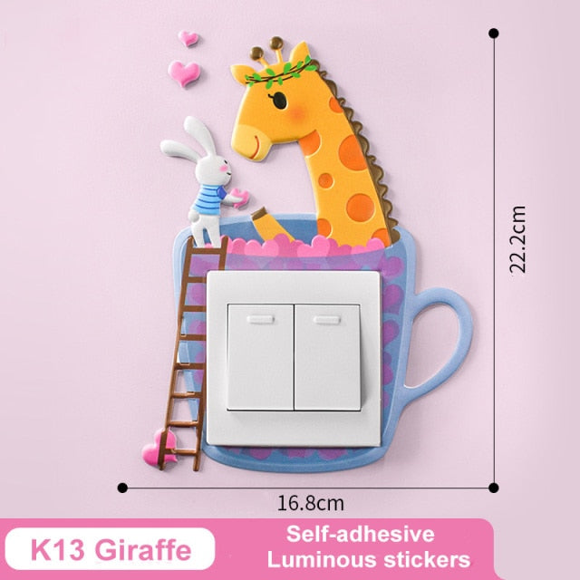 3D Luminous Cartoon Animal Switch Cover Stickers - Image 6