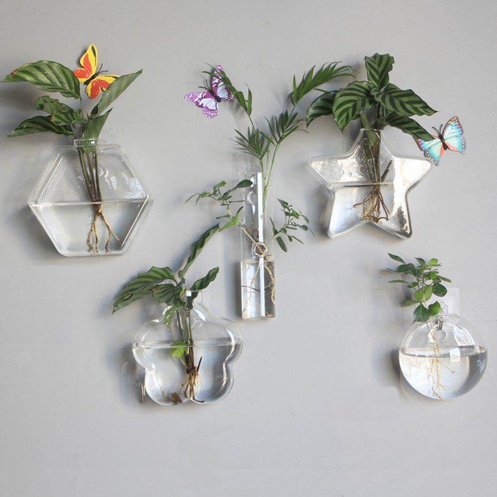 Wall Hanging Hydroponic Glass Vases