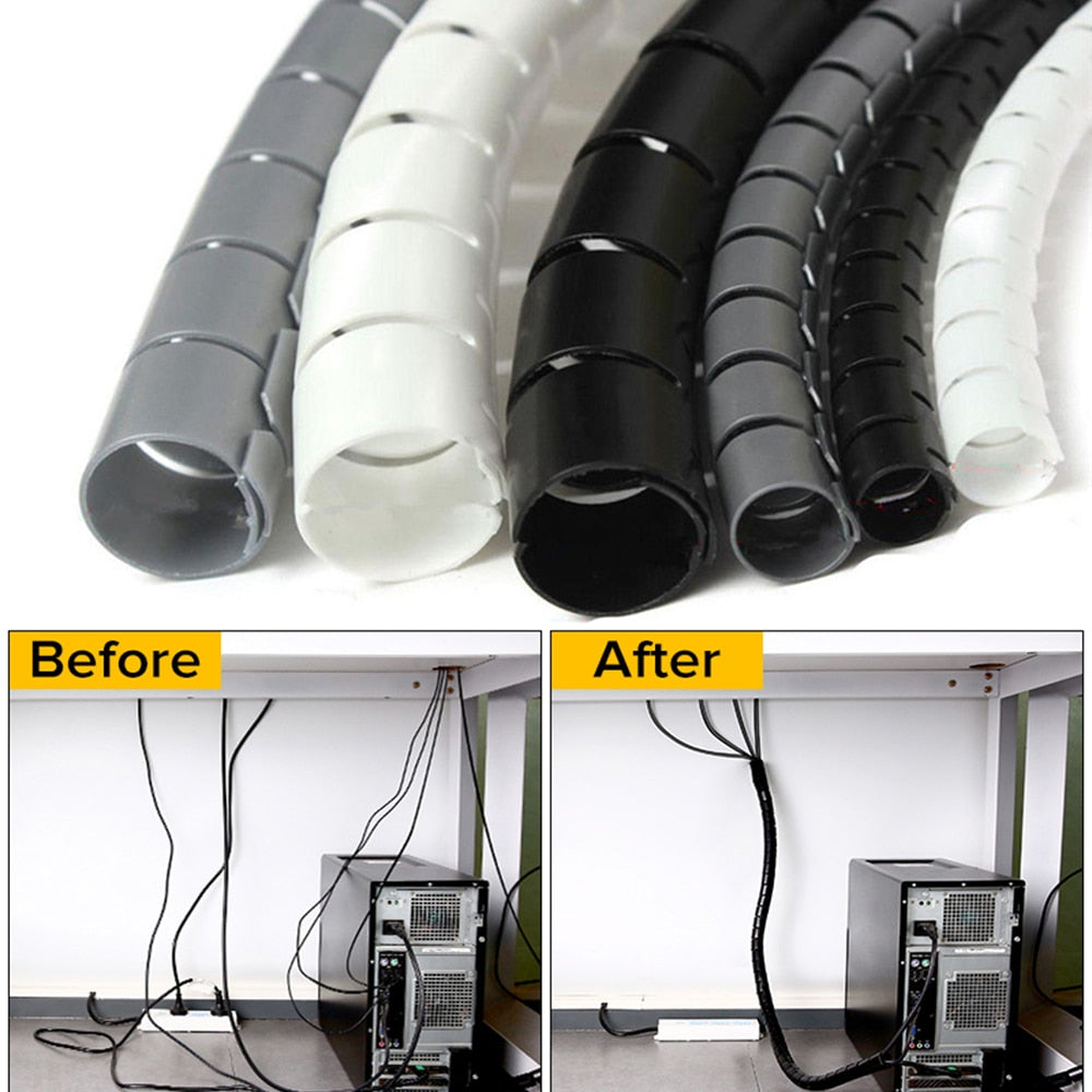 2pcs Flexible Spiral Cable Storage Organizer