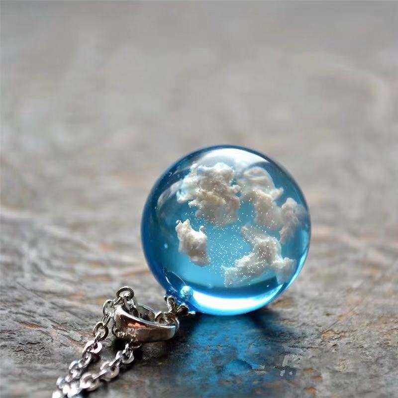 Blue Sky Love Moon Necklace