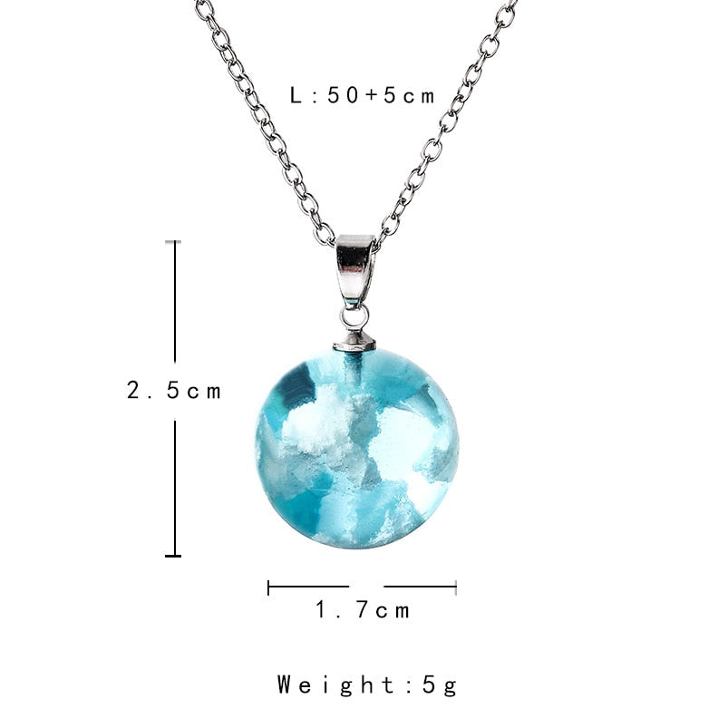 Blue Sky Love Moon Necklace