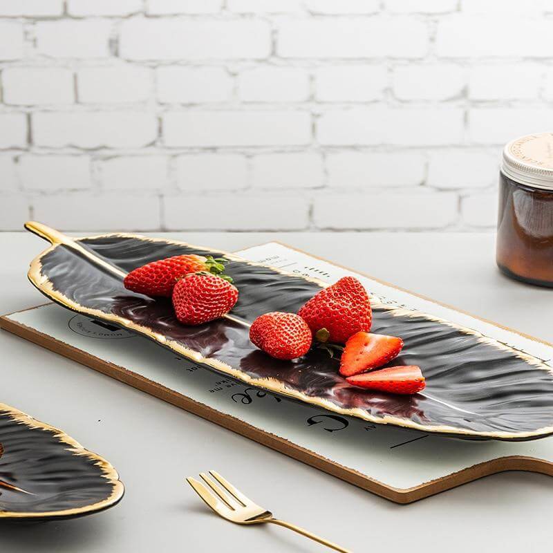 Creative Gold Color Ceramic Plate Set - Image 5
