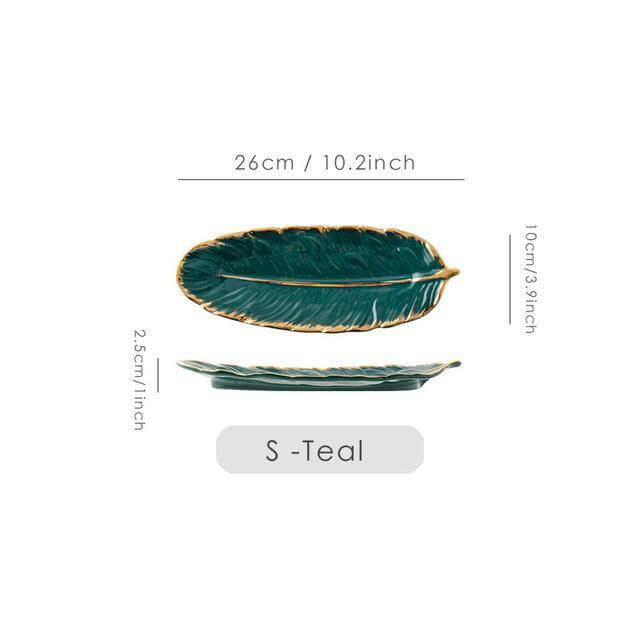 Creative Gold Color Ceramic Plate Set - Image 1