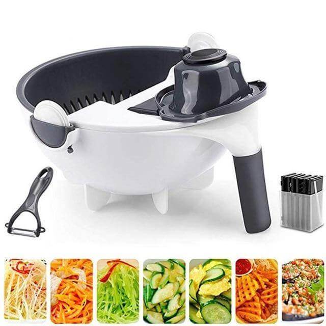 Multifunctional Rotate Vegetable Cutter With Drain Basket - Image 5