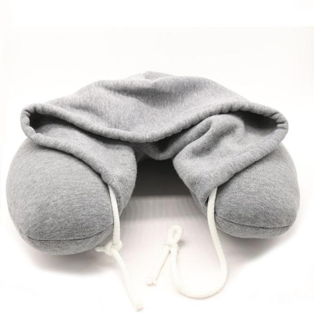 Hooded Foldable Memory Foam Neck Pillow for Travelers - Image 6