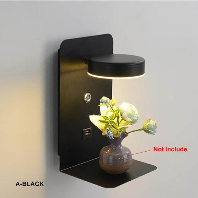 Pragmatism LED Wall Lamp Shelf with USB Phone Charger - Image 9