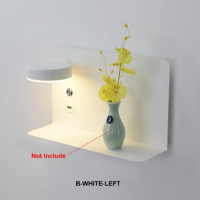 Pragmatism LED Wall Lamp Shelf with USB Phone Charger - Image 7