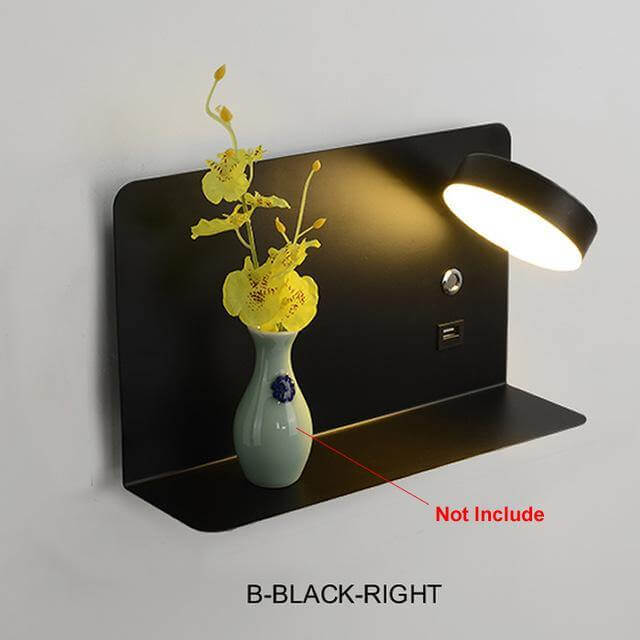 Pragmatism LED Wall Lamp Shelf with USB Phone Charger - Image 8