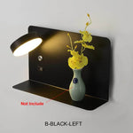 Pragmatism LED Wall Lamp Shelf with USB Phone Charger - MaviGadget