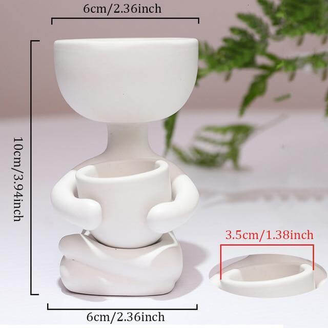 Humanoid Ceramic Flower Cute Vase - Image 14