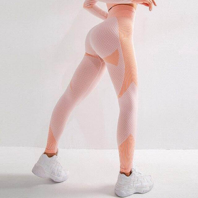 Seamless Striped High Waist Women Leggings - Image 4