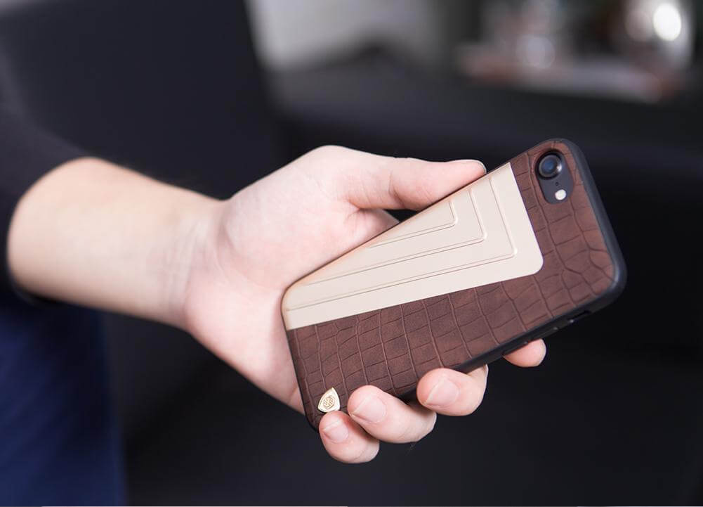 Leather+Aluminum+Soft Hybrid Back Cover Iphone Cases